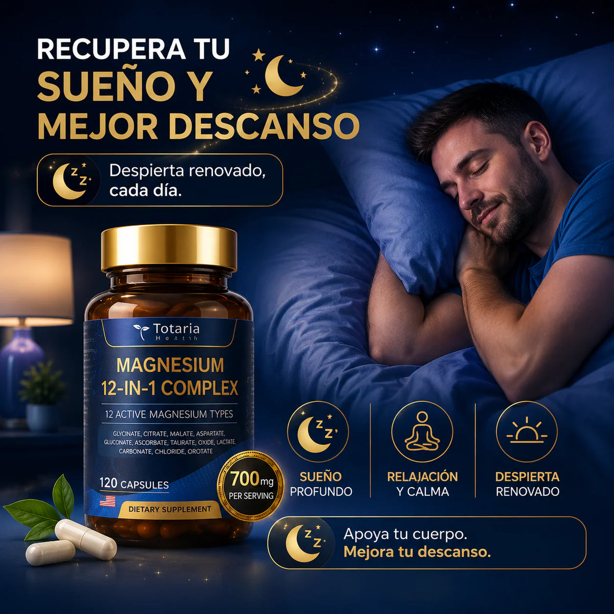 Magnesium Multiactivo 12 en 1 – Complejo Avanzado de Alta Absorción 🌿