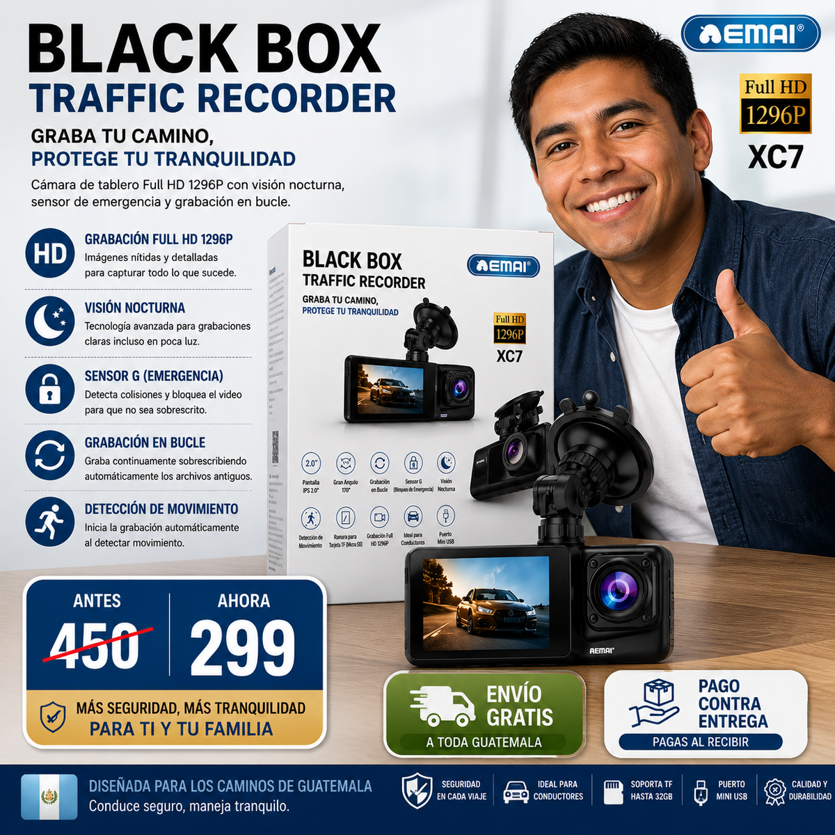🚗 Graba Tu Camino y Protege Cada Viaje con Black Box XC7
