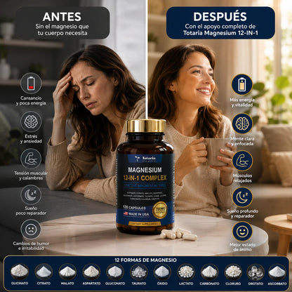 Magnesio Multiactivo 12 en 1 – Complejo Avanzado de Alta Absorción 🌿