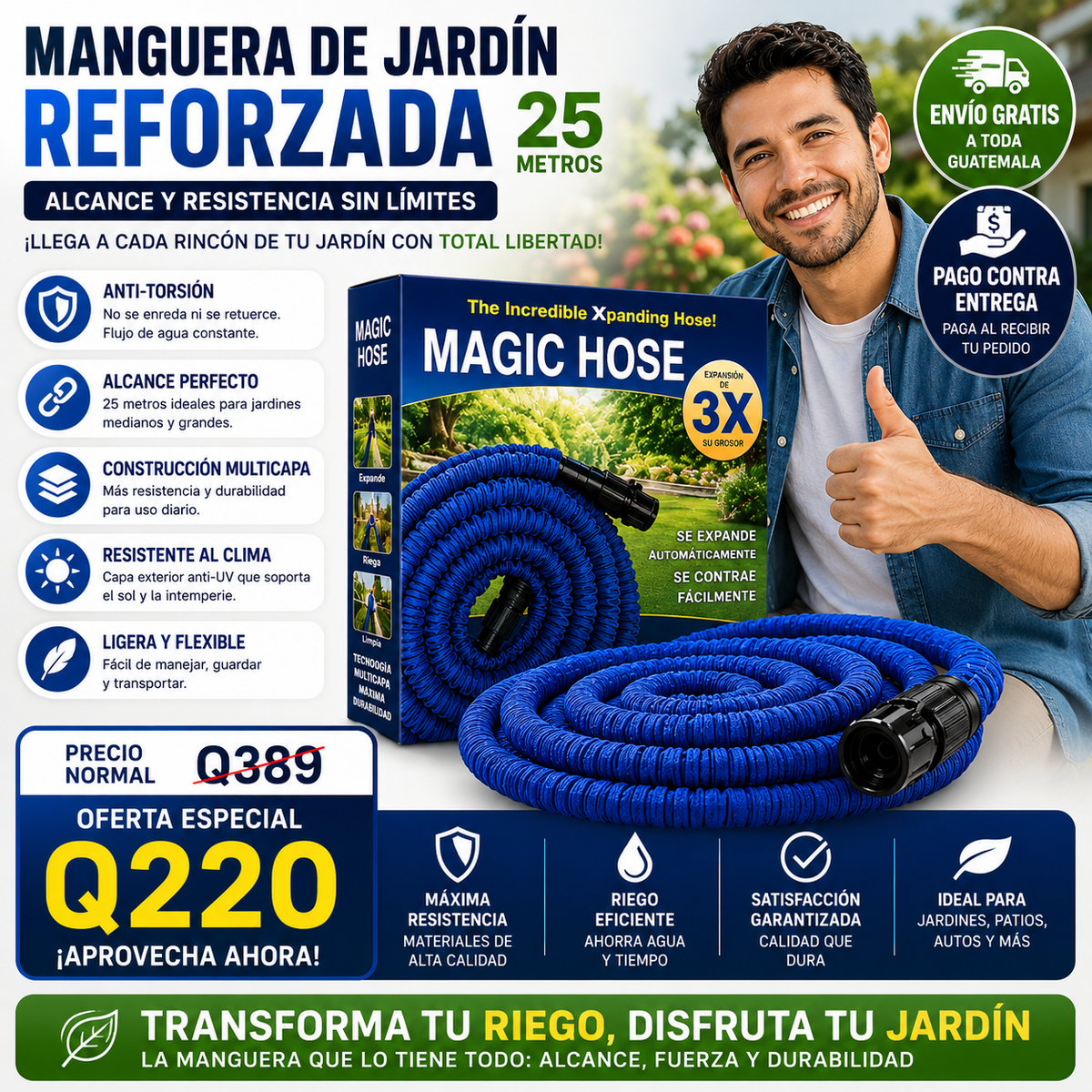 💦 ¡Riega Todo Tu Jardín Sin Enredos y Sin Esfuerzo!